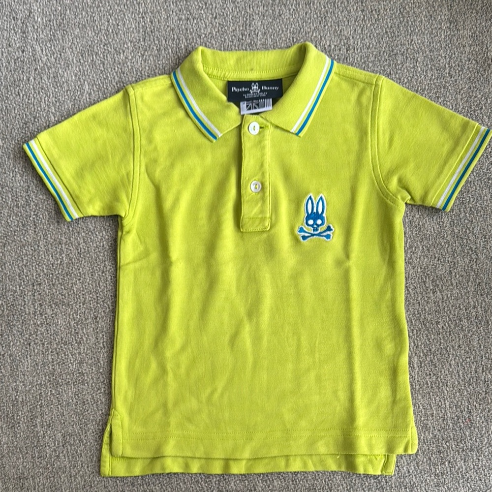 Psycho Bunny Kids Lime Green Polo Shirt